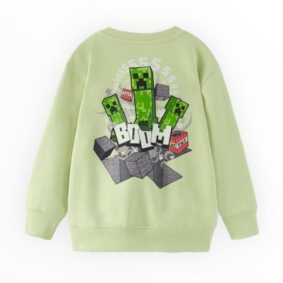 ZARA Kids | Lime Green | MINECRAFT © MOJANG AB TM SWEATSHIRT - Picture 2 of 5